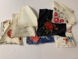 Lot of seven vintage floral handkerchiefs
