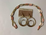 Lot of vintage costume jewelry necklace and earring set