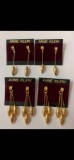 Lot of four vintage costume jewelry earrings