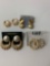 Lot of four vintage costume jewelry gold toned earrings