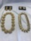 Lot of 2 Chunky Gold-Tone Necklace and Earring Sets