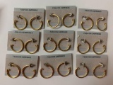 Lot of nine vintage costume jewelry hoop earrings