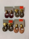 Lot of four vintage costume jewelry statement earrings