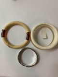 Lot of three vintage costume jewelry bangle bracelets