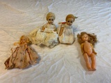 Lot of 4 Vintage 1950's Dolls- Storybook, Genius