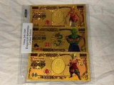 DRAGONBALL Z 24K Gold Limited Edition Bank Notes-Mint condition