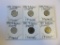 Lot of 6 Belgium 1 Franc Coins