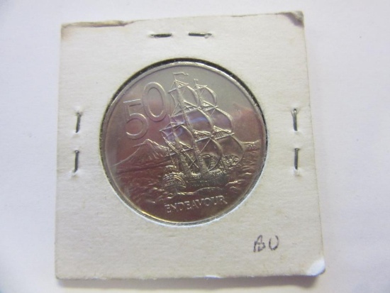 1976 New Zealand 50 Cent Coin