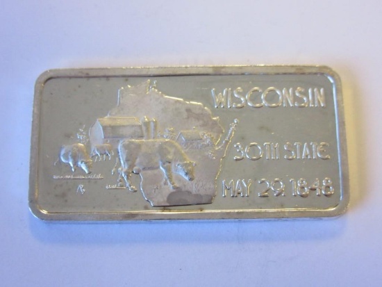 .999 Silver 1oz Wisconsin 30th State Bullion