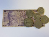 1981 100 Pesos Mexican Banknote w/ 6 Mexican Coins