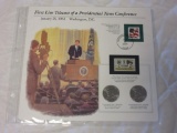First Live Telecast of a Presidential News Conference Coin and Stamp Set