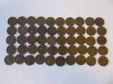 Lot of 50 Lincoln Wheat Pennies of Various Dates