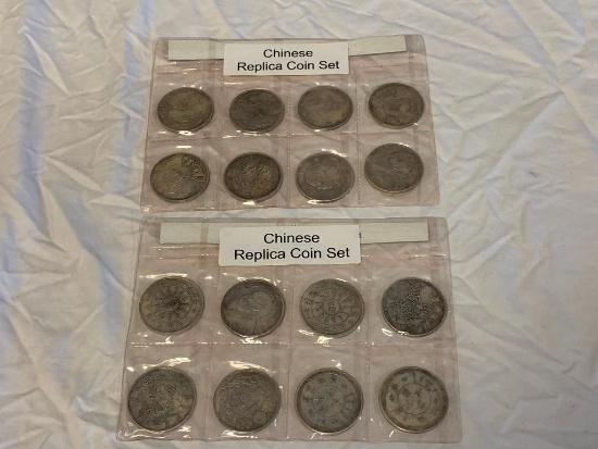Lot of 2 sets of 8 per set of Chinese Replica Coins