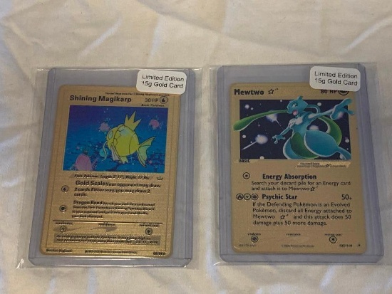 Lot of 2 POKEMON 15g Gold Cards-Mint condition