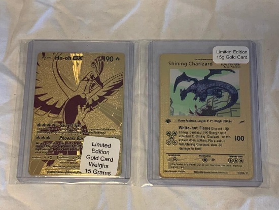 Lot of 2 POKEMON 15g Gold Cards-Mint condition