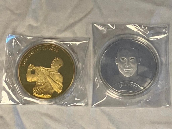 Lot of 2 KOBE BRYANT Lakers Coin Tokens-Mint condition