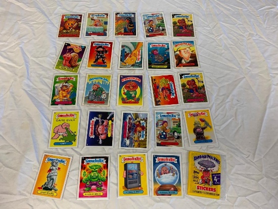 Lot of 24 Vintage Garbage Pail Kids Stickers plus 1 unopened Pack