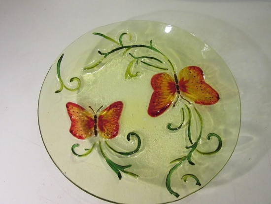 17" Decorative Plate w/ Butterfly Design