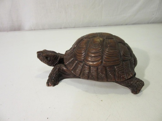 8" Wooden Tortoise w/ Small Chip on Front Left Foot