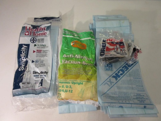 Lot of Vacuum Bags of Various Sizes and Brands