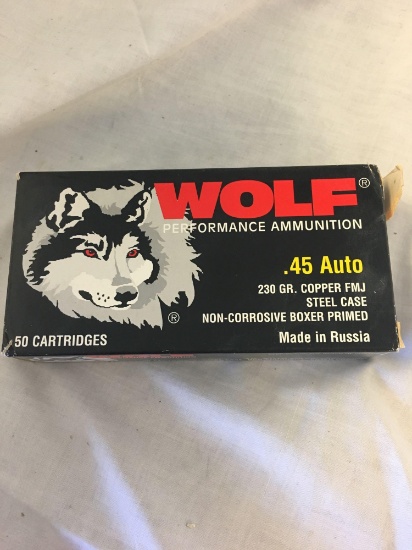 Wolf ammunition .45 auto 230 grain copper FMJ