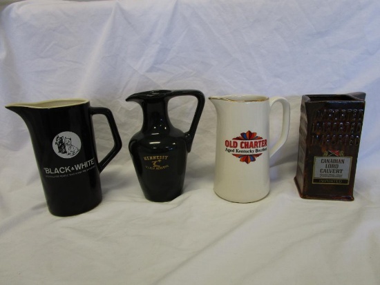Lot of 4 Liquor Logo Pitchers