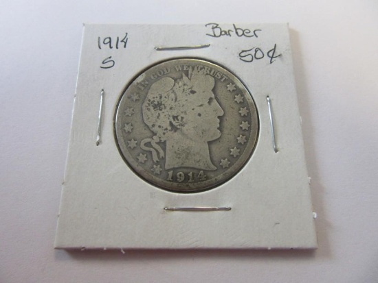1914-S .90 Silver Barber Half Dollar
