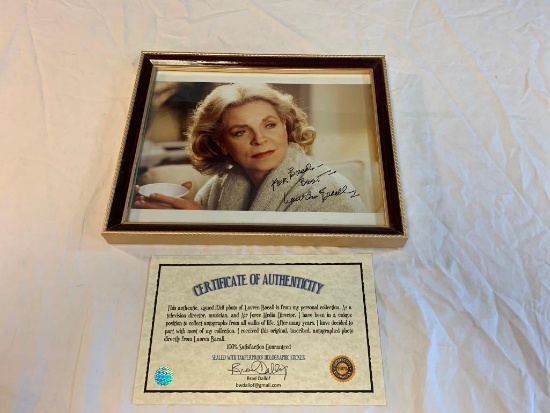 LAUREN BACALL Autograph Framed Photo with COA