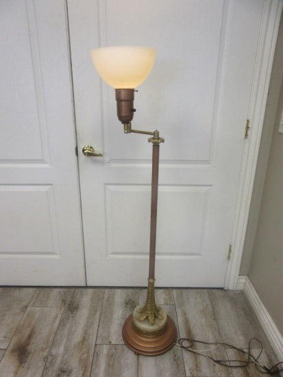 54" Tall Vintage Swing Arm Lamp Gold Tone Base