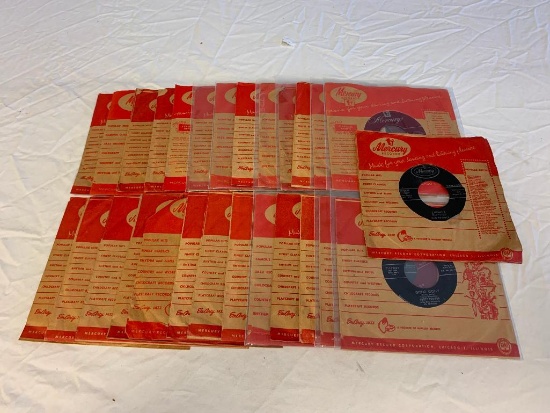Lot of 27 Mercury Records 45 RPM Records with Sleeves 1950's 1960's