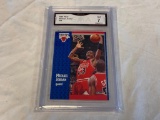 MICHAEL JORDAN 1991 Fleer Basketball Card Graded 7 NM