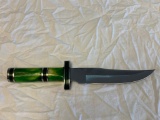 Chipaway Cutlery Bowie Fixed Knife 12 1/2? Stainless Steel Blade with green handle