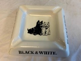 Vintage Black & White Scotch Whisky Ashtray - Scottie Dogs