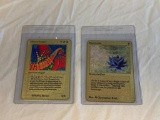 Lot of 2 15g Gold Cards-Magic The Gathering-Shivan Dragon and Black Lotus