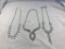 Lot of 3 Silver-Tone Rhinestone Necklaces
