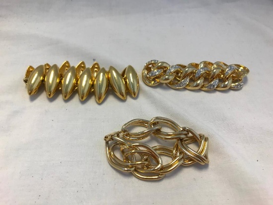 Lot of 3 Gold-Tone Bracelets