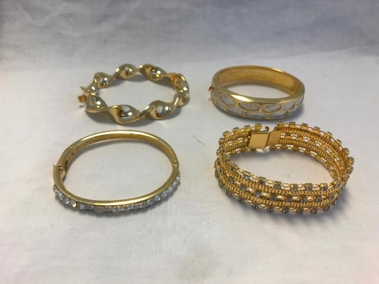 Lot of 4 Gold-Tone Bracelets