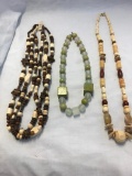 Lot of 3 Wooden Bead Necklaces