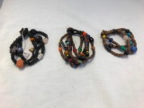 Lot of 3 Wooden Bead Bracelets