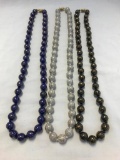 Lot of 3 Enamel Bead Necklaces