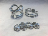 Lot of 3 Silver-Tone Bracelets