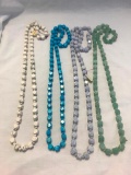 Lot of 4 Cube Bead Gemstone Necklaces