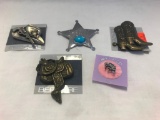 Lot of 5 Cowboy Themed Brooches