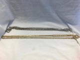 Silver and Gold-Tone Rhinestone Belts