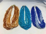 Lot of 3 Seed Bead Necklaces