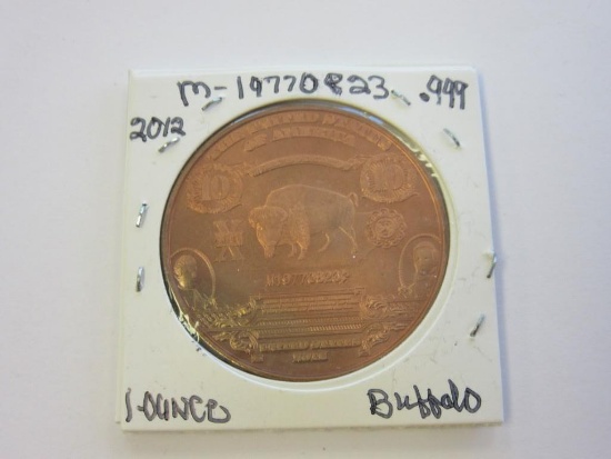 2012 .999 Copper 1oz Buffalo Round