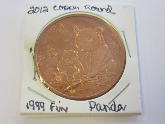 2012 .999 Copper 1oz Panda Round