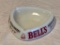 Vintage White Glass Triangular Bell's Scotch Whiskey Ashtray - 