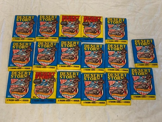 Lot of 17 Packs of 1991 Topps Desert Storm Trading Cards