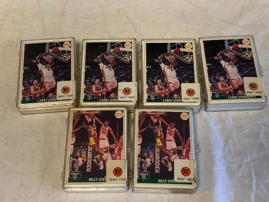 Lot of 6 Sets of 1992 Front Row Basketball Cards, 2 are updated sets